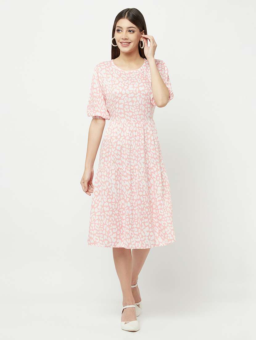 women's fit & flare printed dress