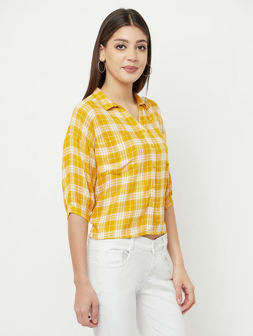 three fourth sleeved checkered regular shirt - 18381956 - Standard Image - 2