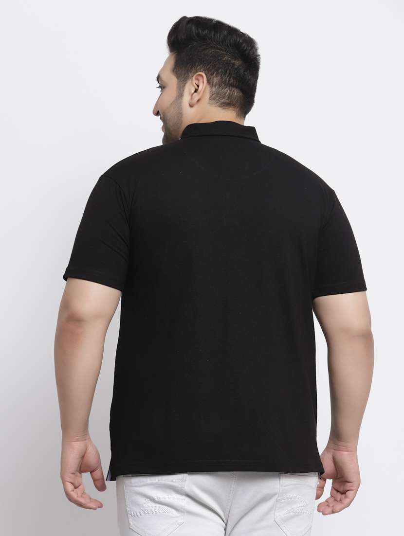black solid polo plus-size t-shirt - 18382523 -  Standard Image - 2