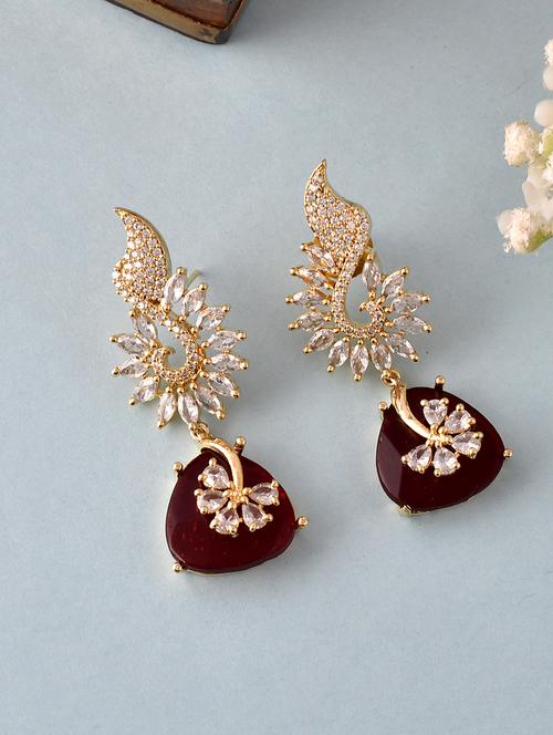 gold brass drop earring - 18382588 - Standard Image - 0