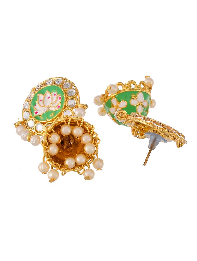 green brass drop earring - 18382591 -  Standard Image - 2