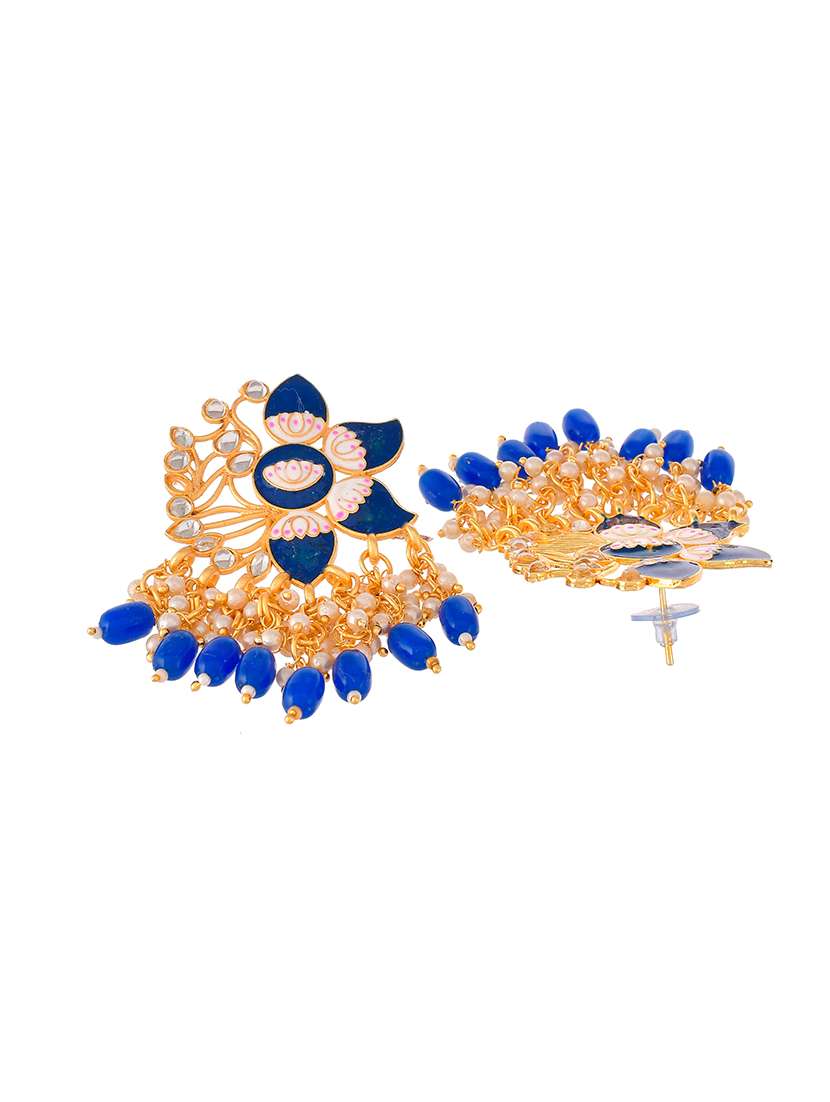 blue brass drop earring - 18382594 - Standard Image - 2