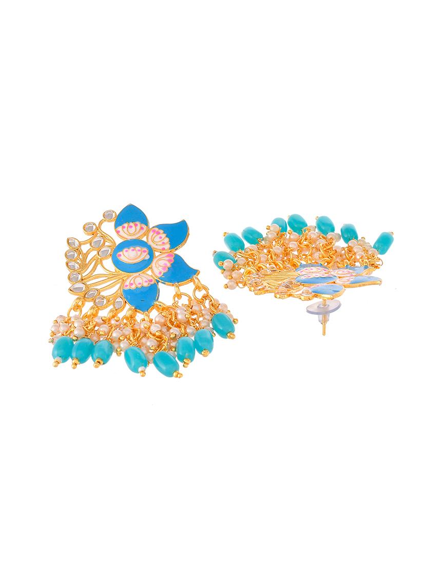 blue brass drop earring - 18382607 - Standard Image - 2