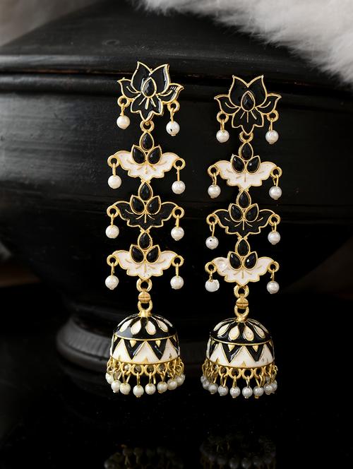black brass jhumka earring - 18382679 - Standard Image - 0
