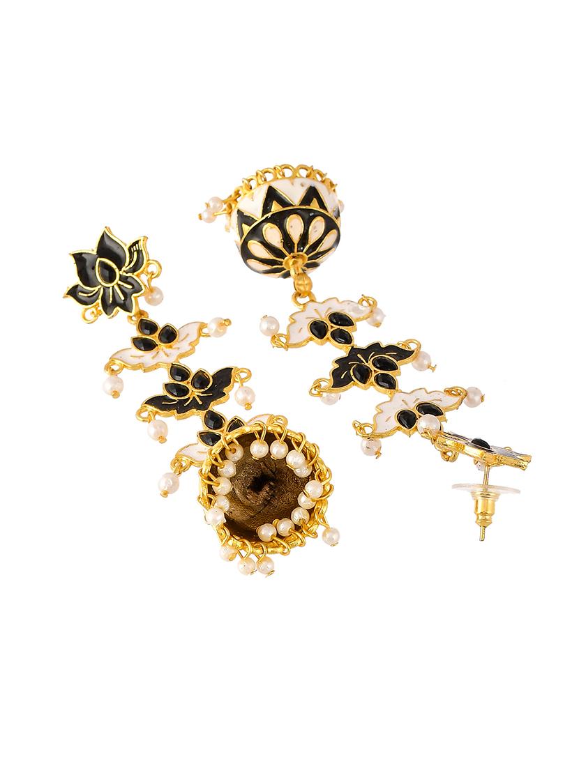 black brass jhumka earring - 18382679 - Standard Image - 2