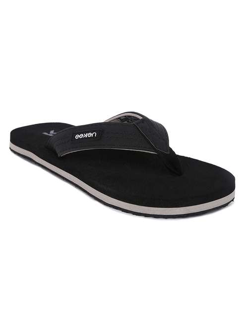 black pvc slip on flip flops - 18382693 -  Standard Image - 0
