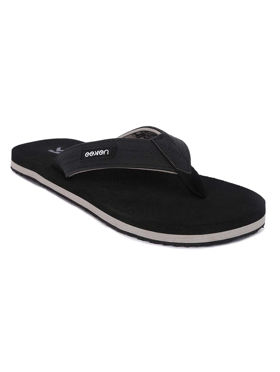 black pvc slip on flip flops