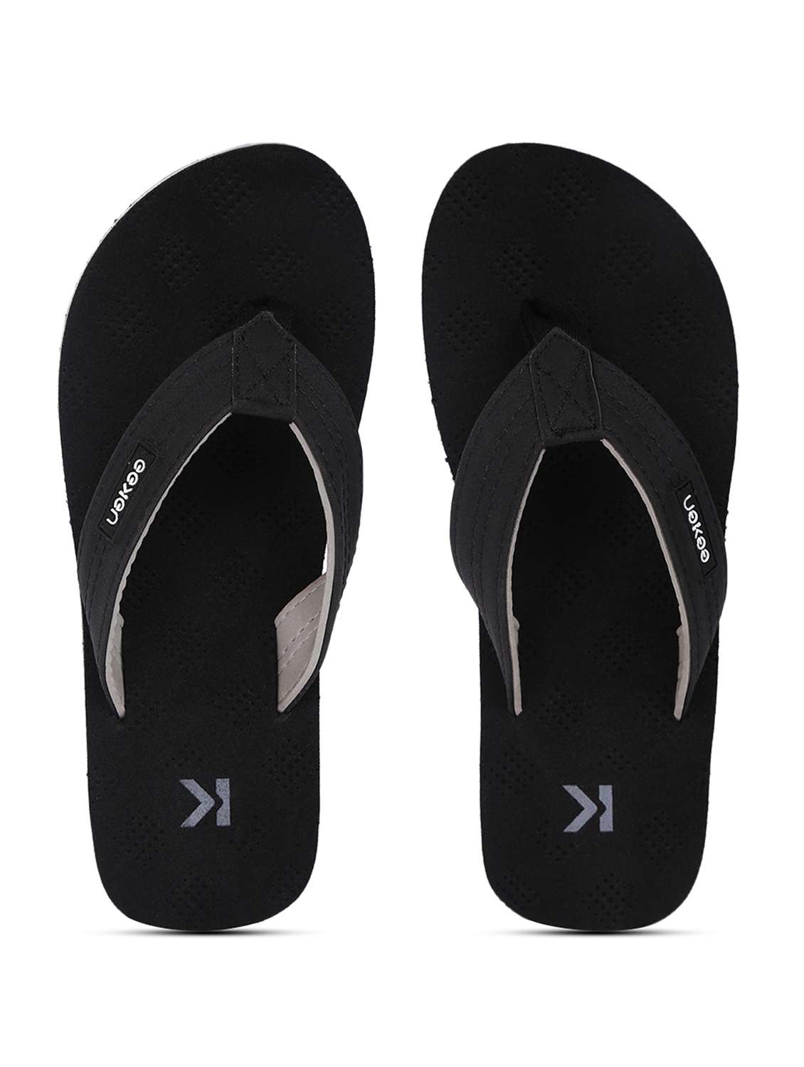 black pvc slip on flip flops - 18382693 -  Standard Image - 2