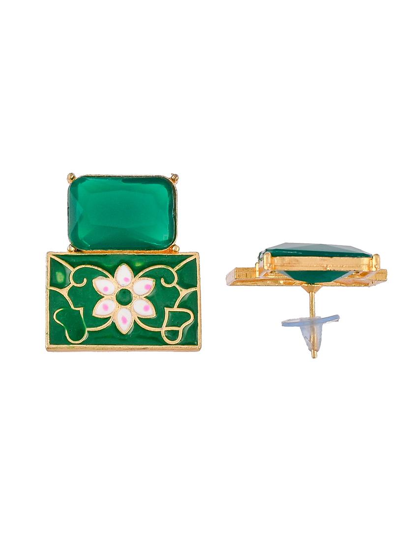 gold brass studs earring - 18382696 - Standard Image - 2