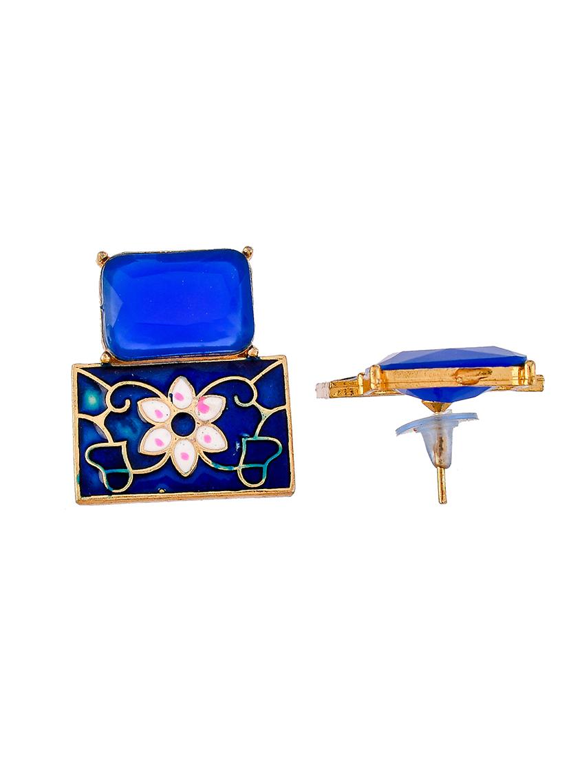 blue copper studs earring - 18382707 - Standard Image - 2