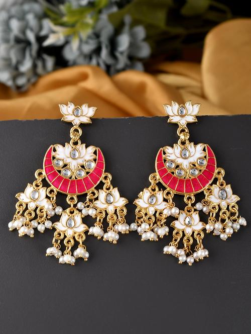 white brass chandballi earring - 18382711 -  Standard Image - 0