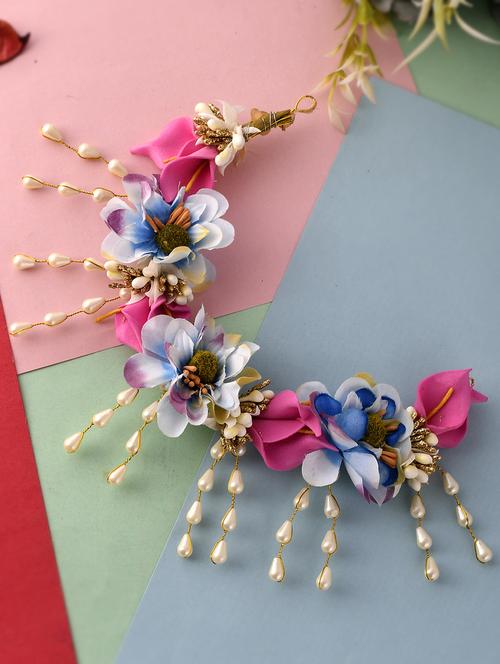 women pink colored embellished hair accessory set - 18382864 - Standard Image - 0