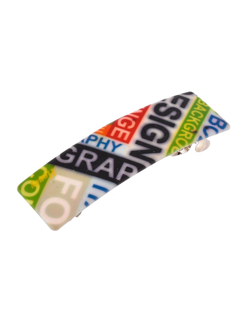 set of 2 multi colored printed geometrical french barette - 18383320 - Standard Image - 2