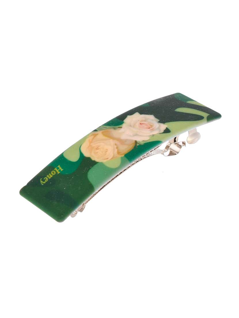 set of 2 multi colored floral geometrical french barette - 18383514 -  Standard Image - 2