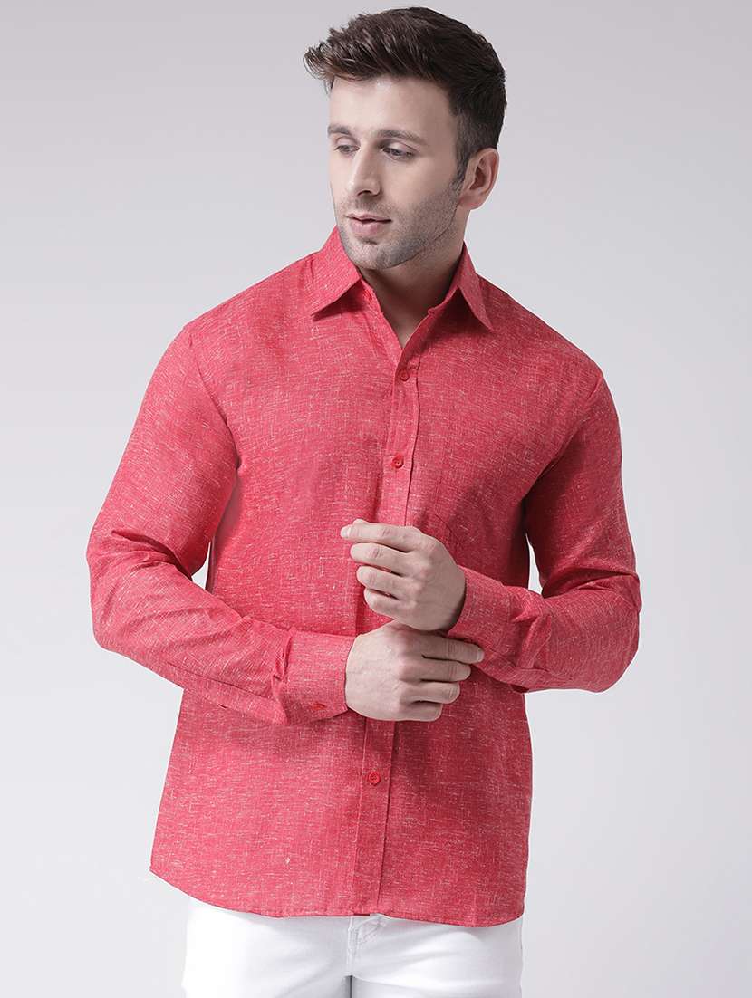 mens self design casual shirt