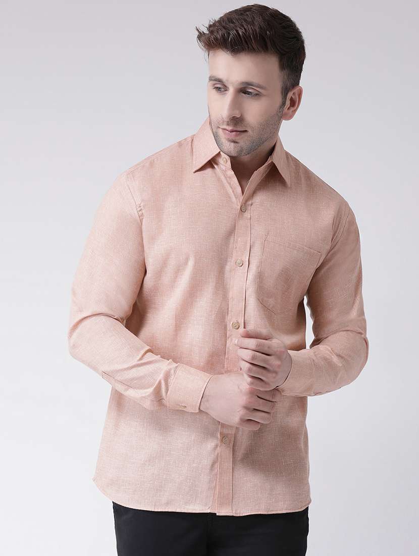 mens self design casual shirt