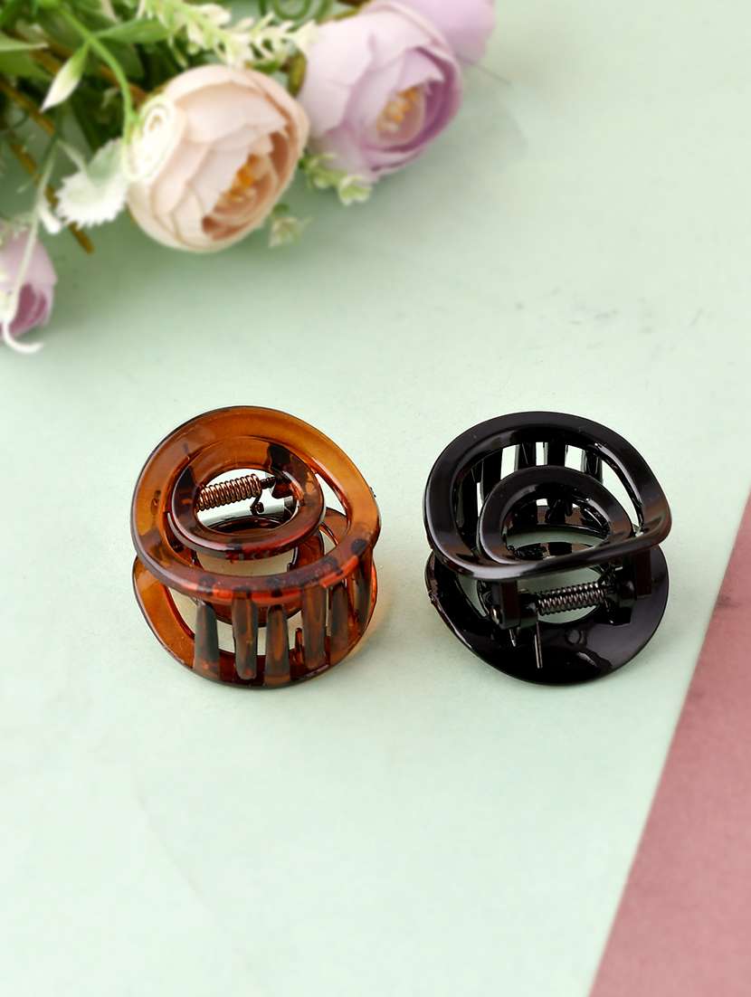 brown & black claw clips