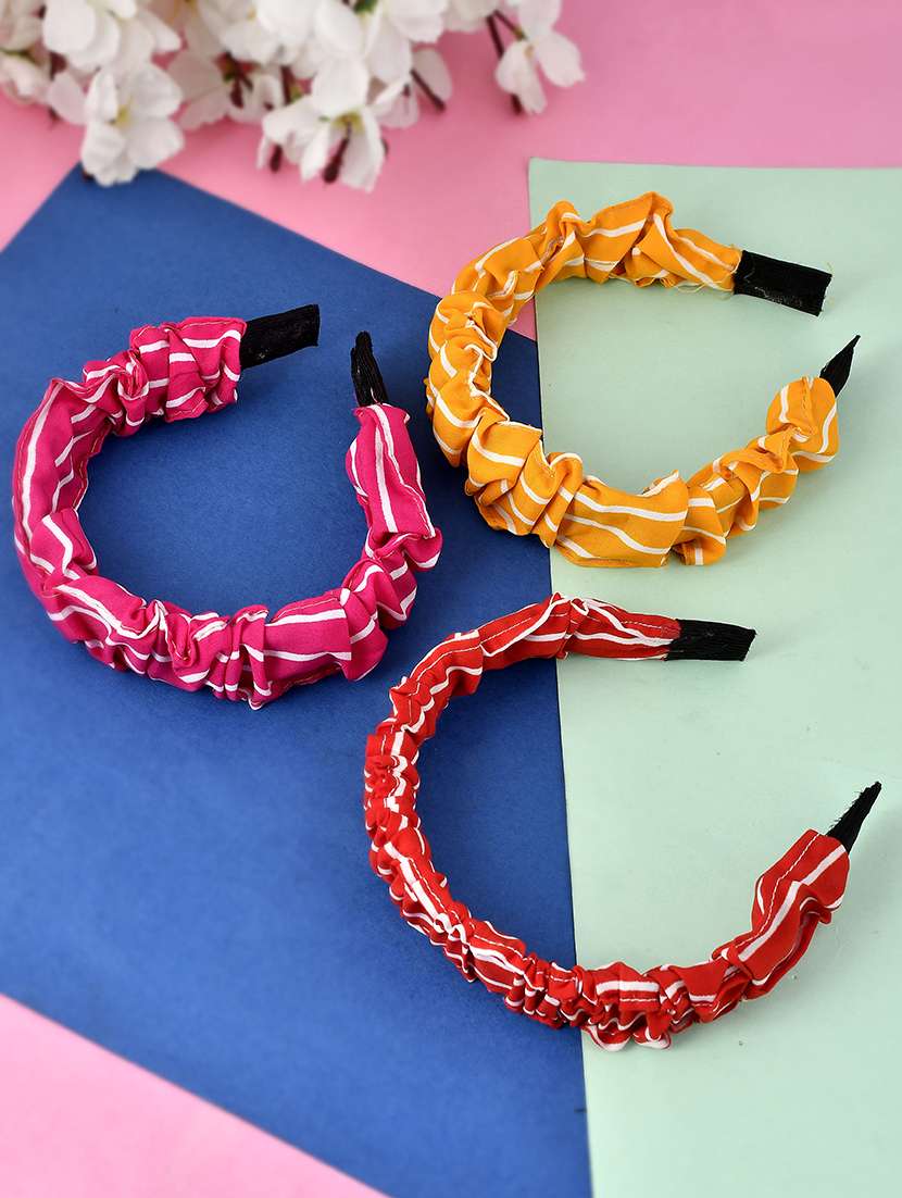 set of 3 printed multi colored hairband