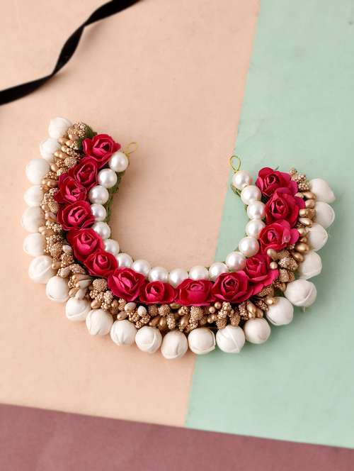 red & gold toned embellished hair accessory set - 18384409 -  Standard Image - 0