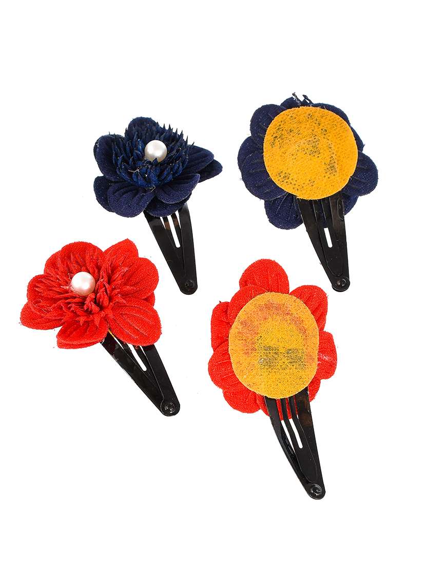 Set Of 2 Red & Blue Tic Tac Hair Clip
