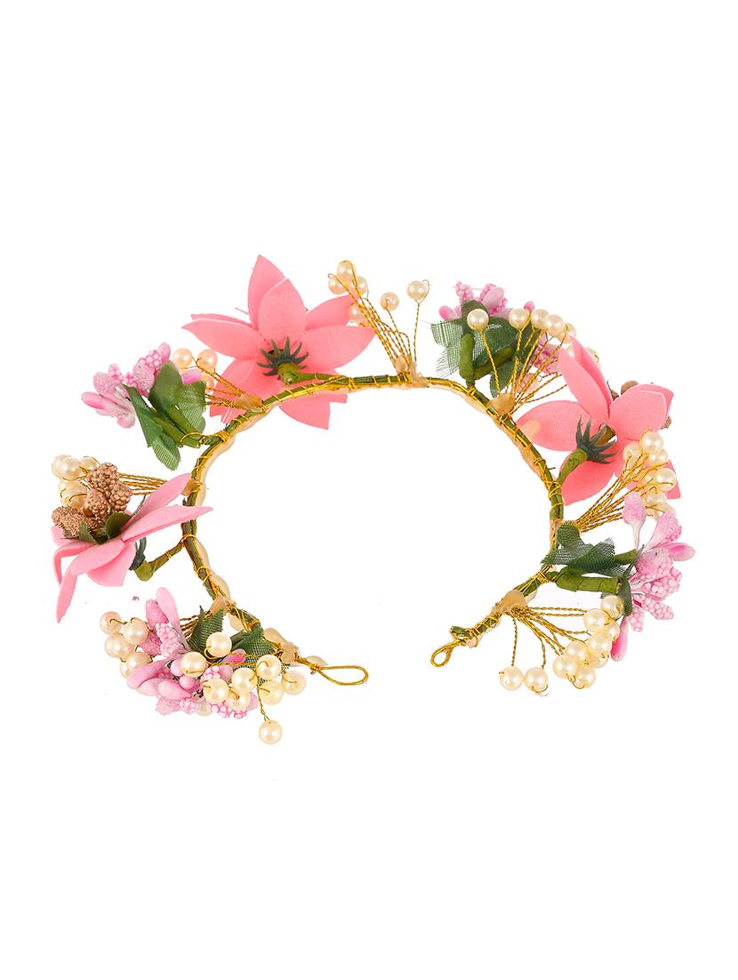 pink & gold toned embellished hair accessory set - 18384428 - Standard Image - 2