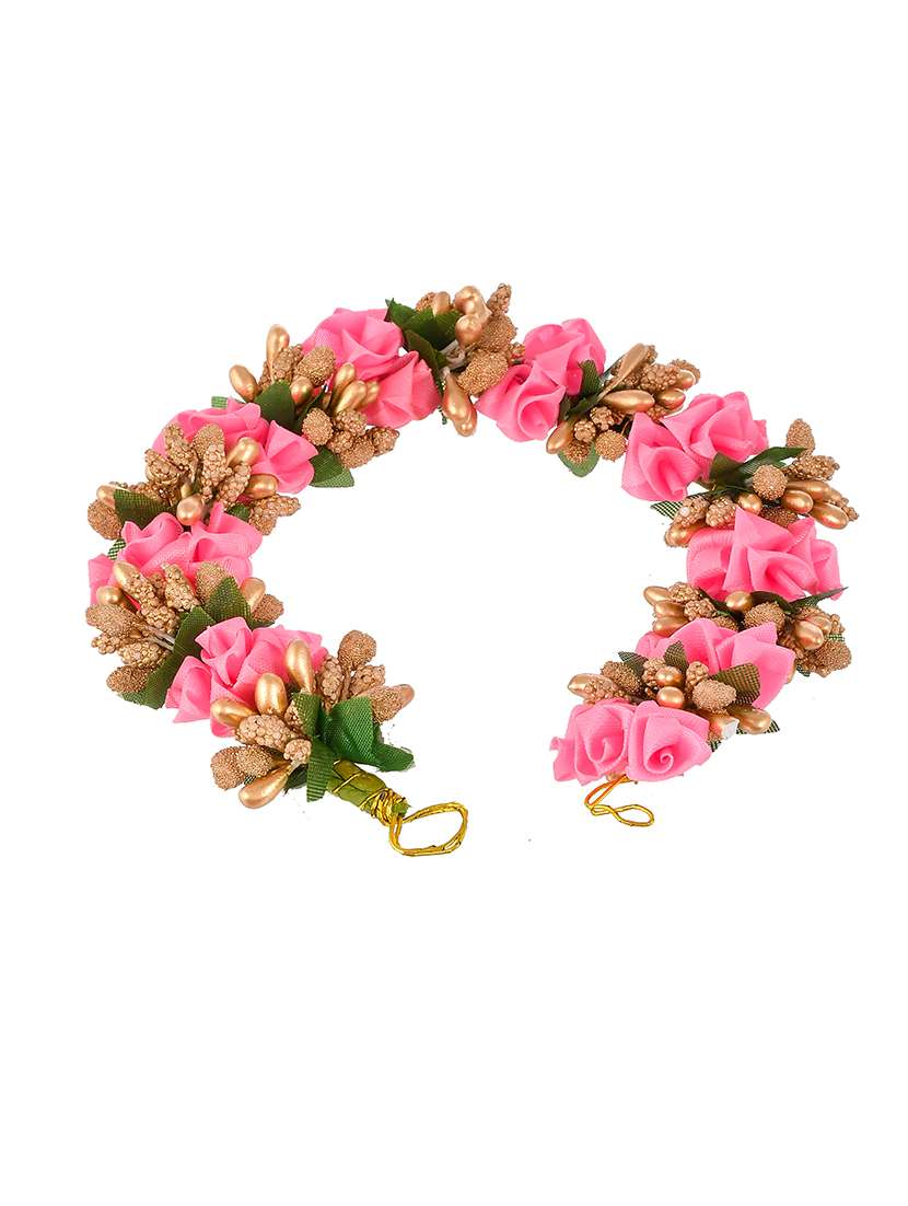 pink & gold toned embellished hair accessory set - 18384459 - Standard Image - 2