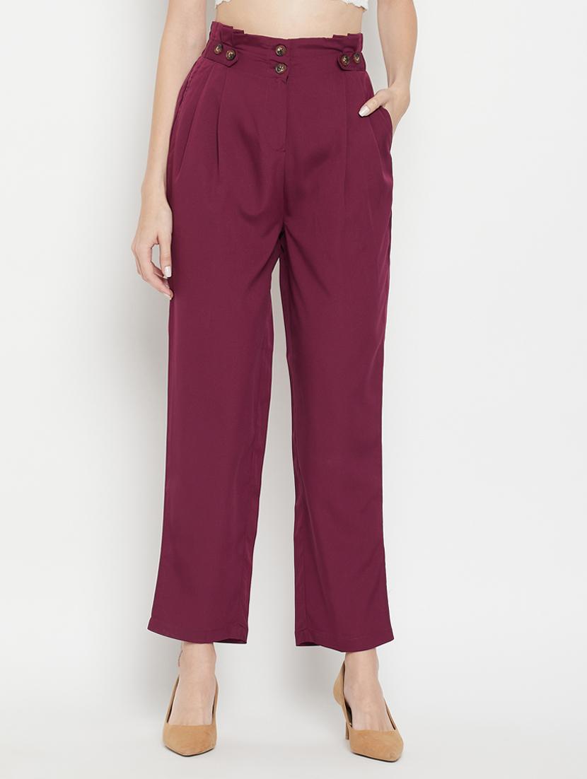 high rise solid pleated trouser - 18384473 -  Zoom Image - 0