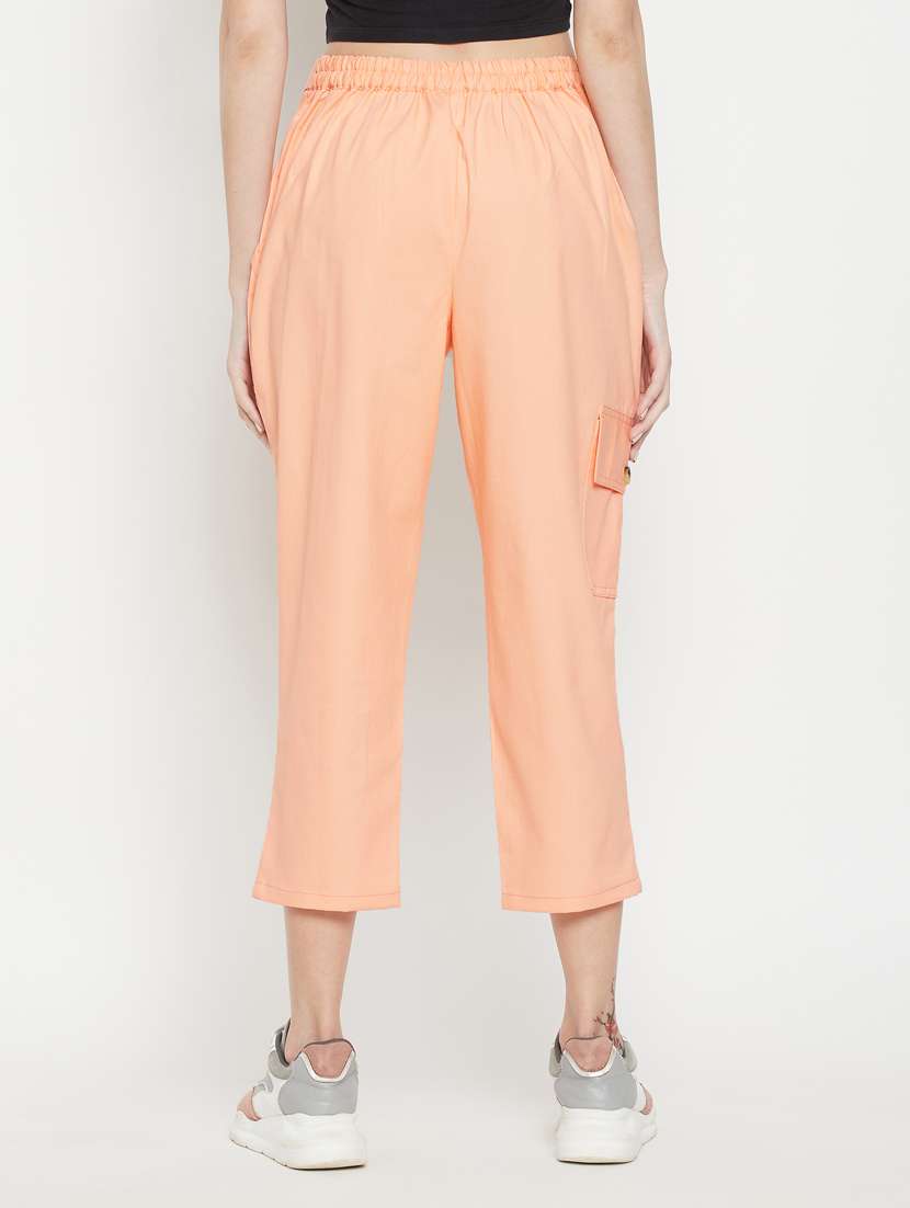 tie front solid cropped trouser - 18384478 - Standard Image - 2