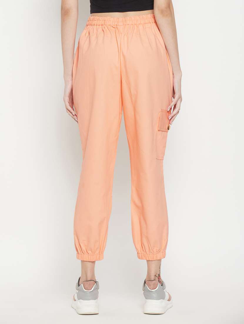 tie front solid cargos trouser - 18384483 - Standard Image - 2