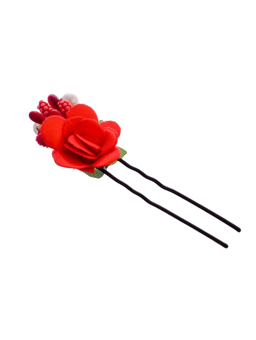 set of 10 women red flower embellished beaded u pins - 18385099 - Standard Image - 2