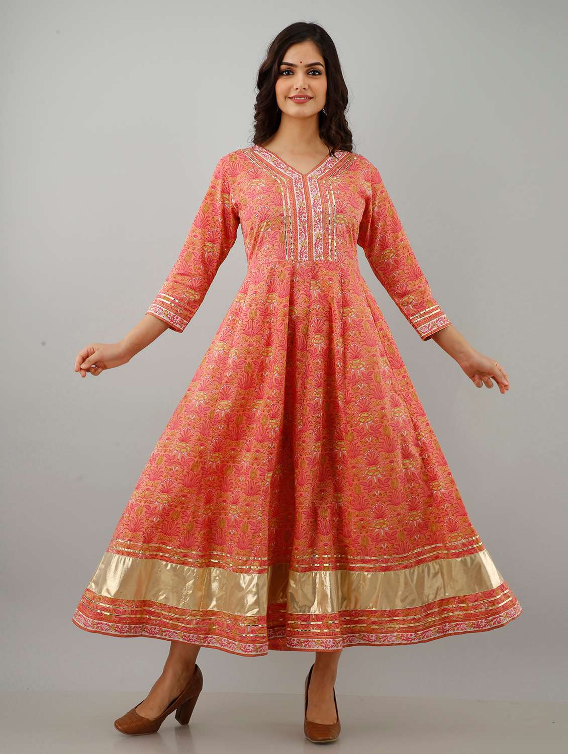 Pink Cotton Kurta Dupatta Set - 18385165 -  Standard Image - 2