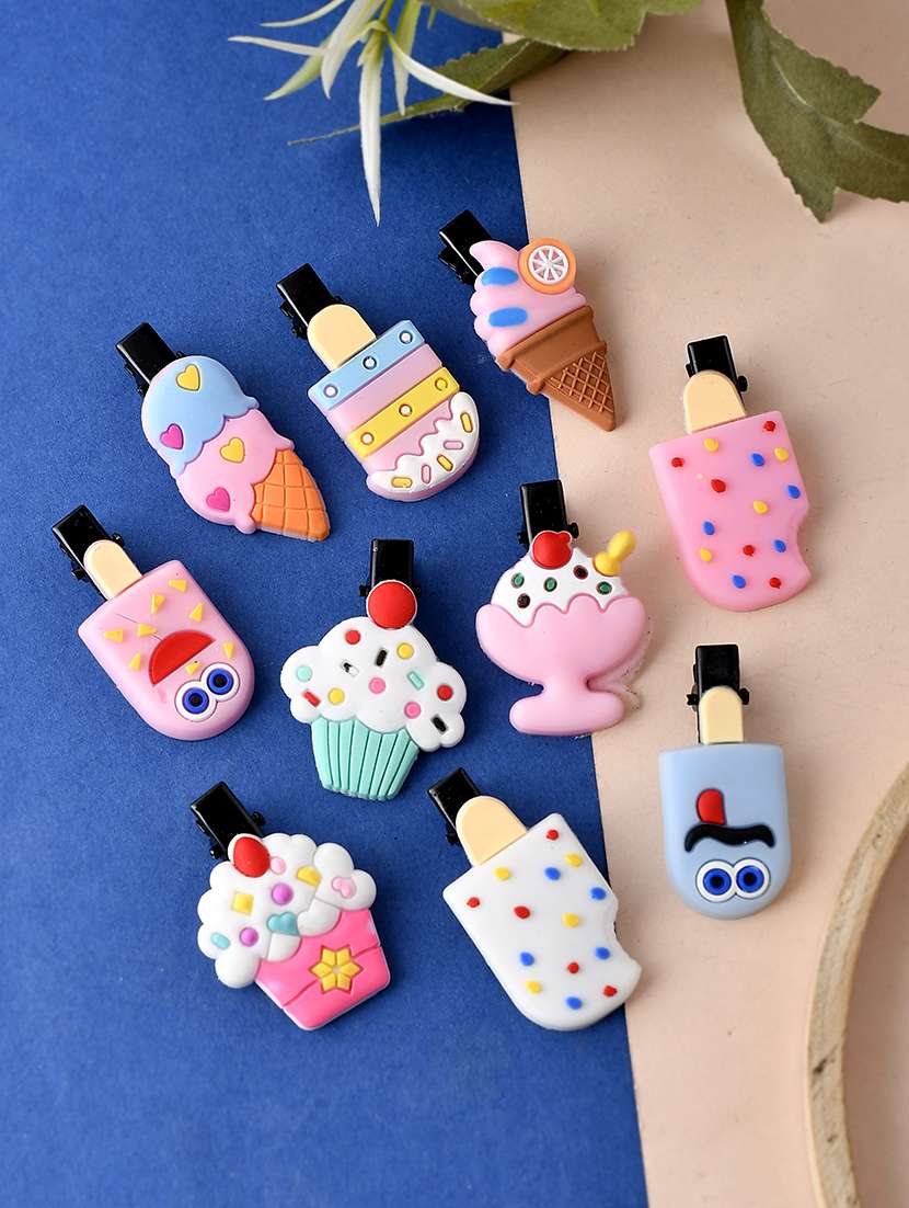 set of 10 multi color alligator hair clip