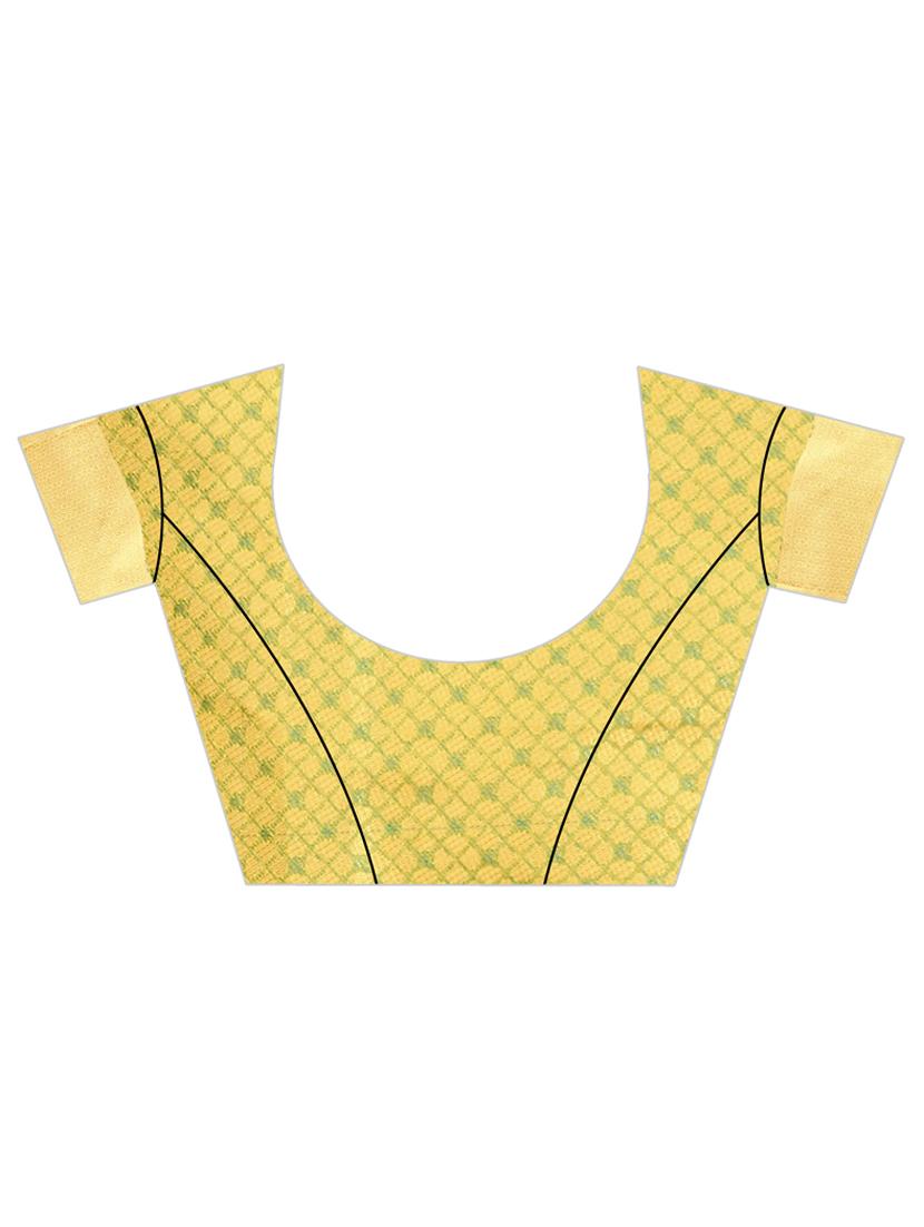 gold bandhani kanjivaram saree with blouse - 18385472 - Standard Image - 2