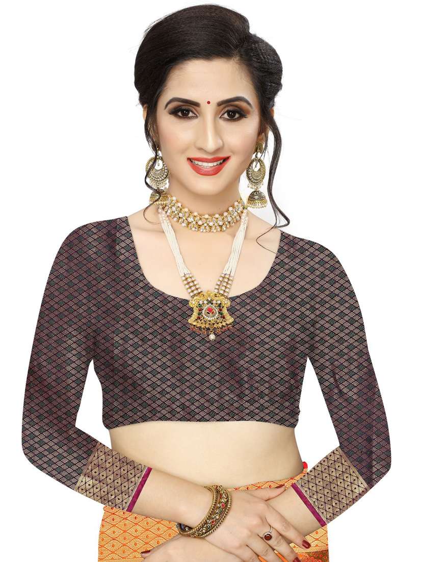 orange leheriya banarasi saree with blouse - 18385499 -  Standard Image - 2