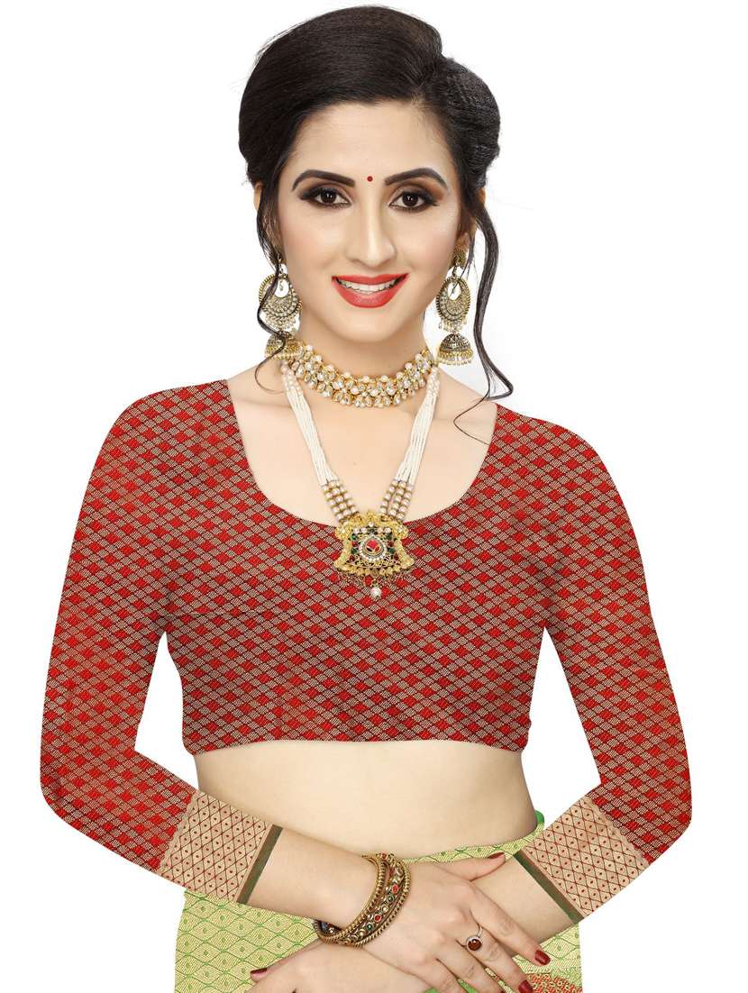 Green Leheriya Banarasi Saree With Blouse - 18385501 -  Standard Image - 2