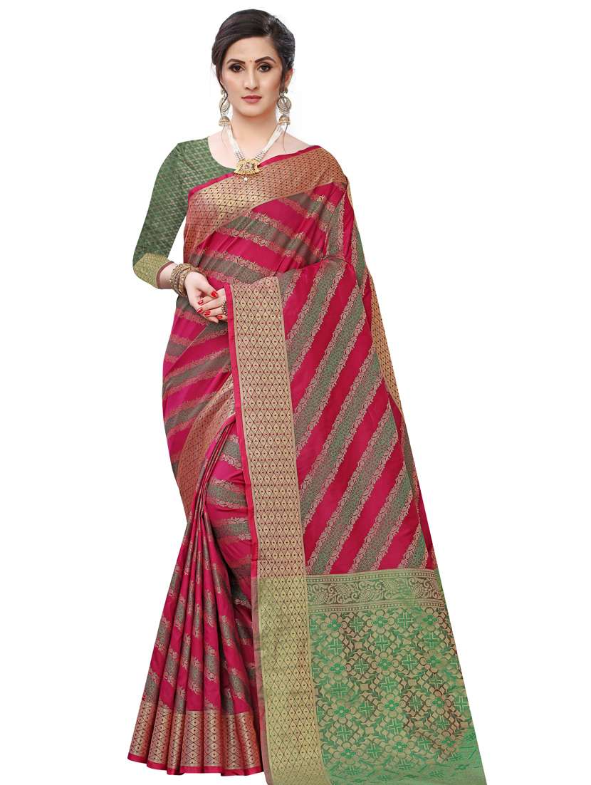 maroon leheriya banarasi saree with blouse