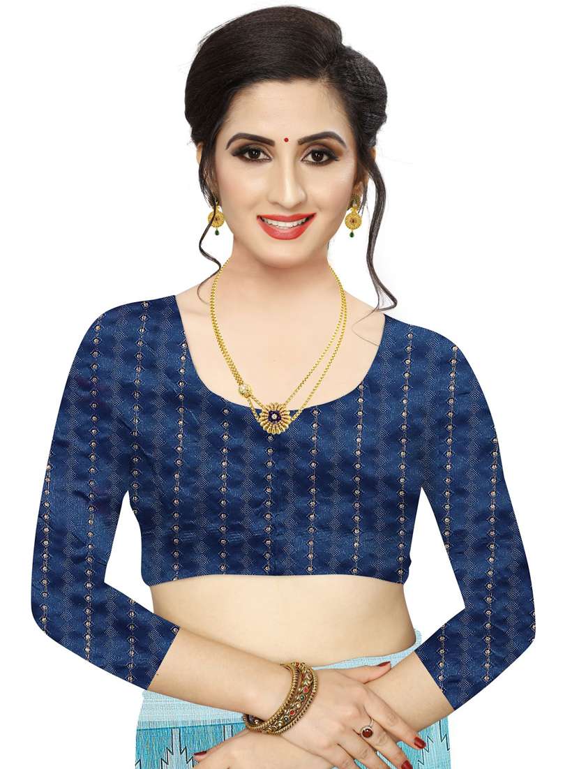 sky blue jacquard bordered pathani saree with blouse - 18385525 - Standard Image - 2