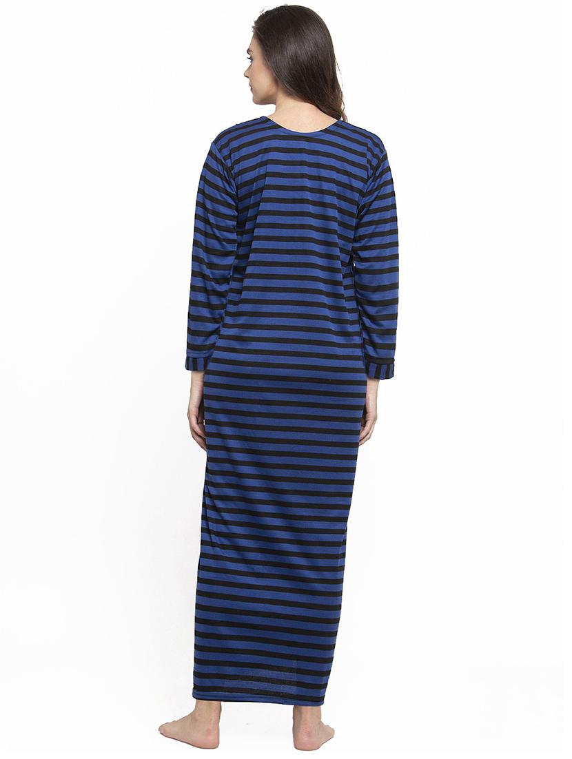 long sleeved printed nighty - 18385806 - Standard Image - 2
