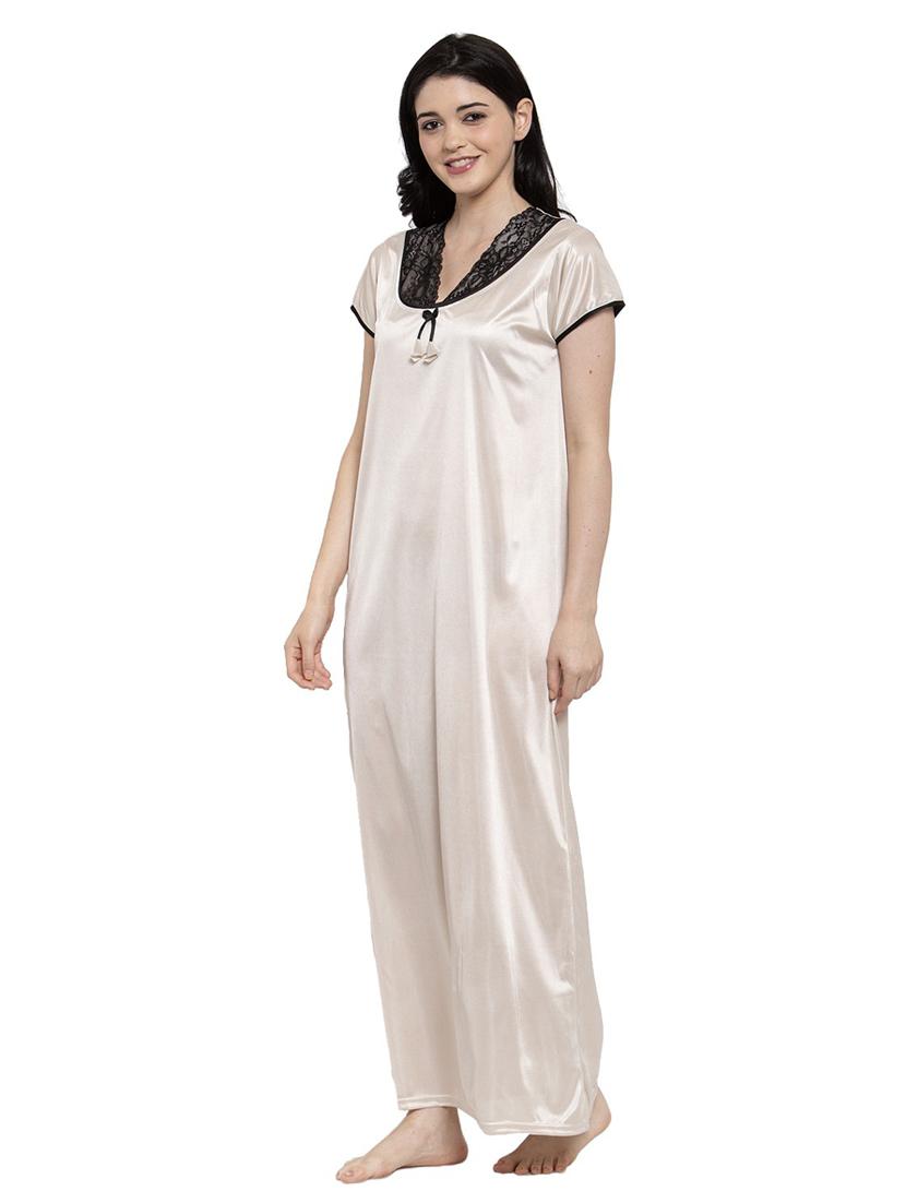short-sleeved solid nighty - 18385835 - Standard Image - 2