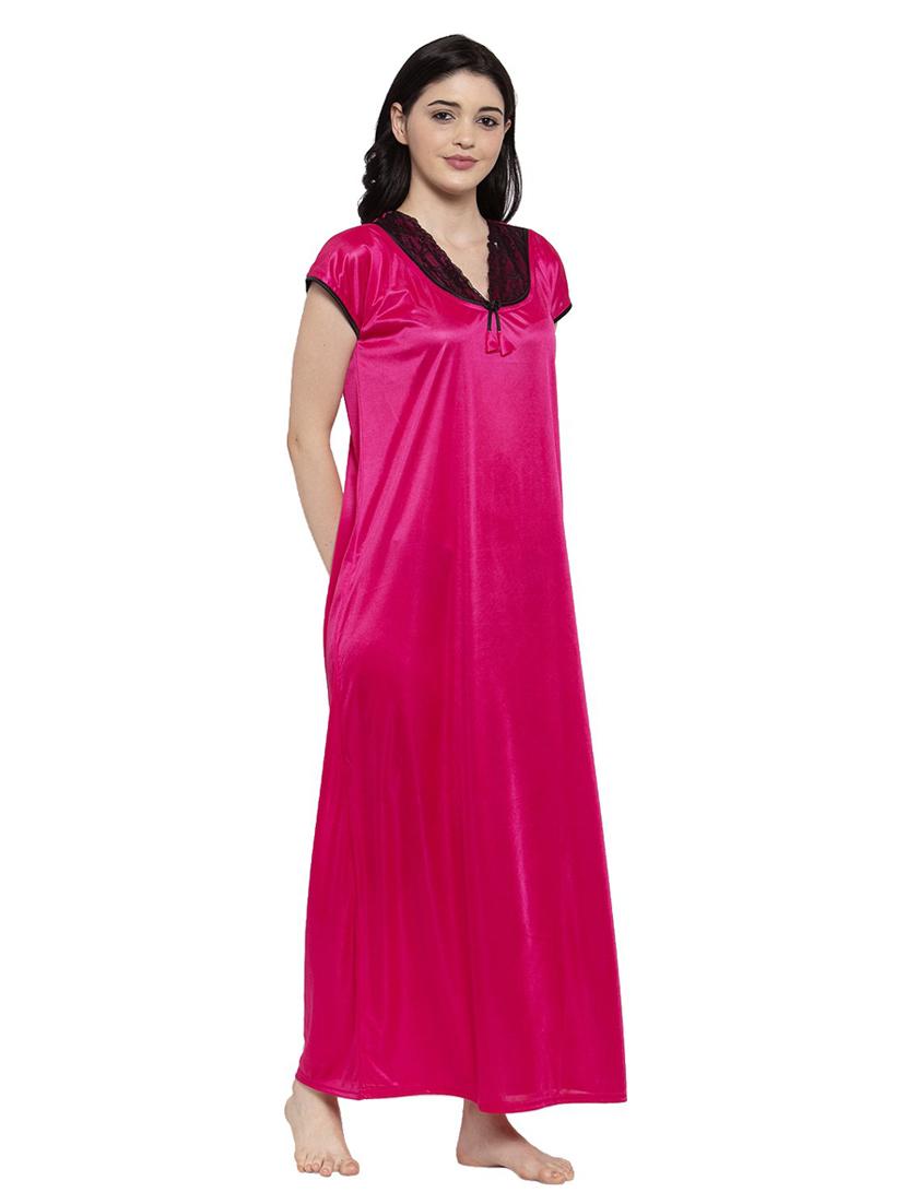 short-sleeved solid nighty - 18385913 - Standard Image - 2