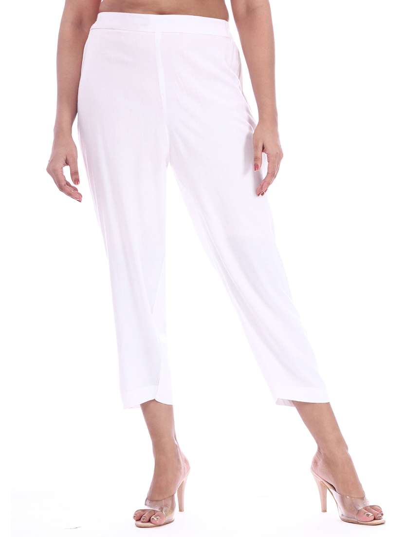 women mid rise solid cigarette pant - 18386083 - Zoom Image - 0