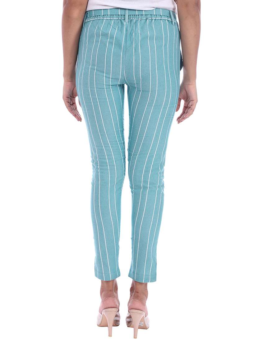 women mid rise striped cigarette pant - 18386090 -  Standard Image - 2