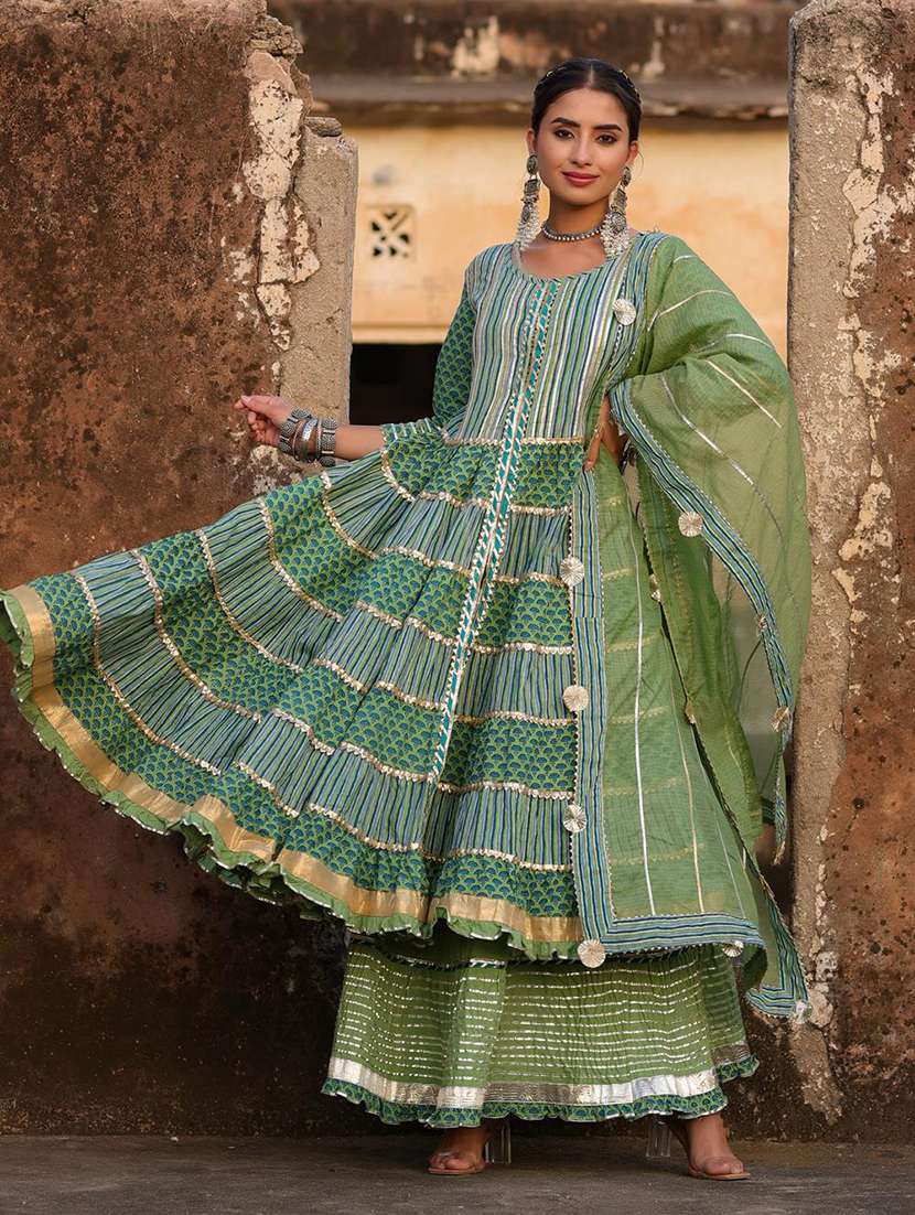 green cotton fusion  set