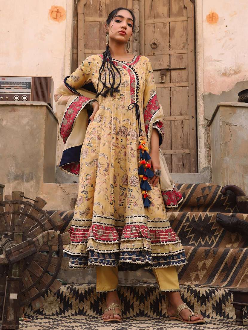 yellow modal suit  set