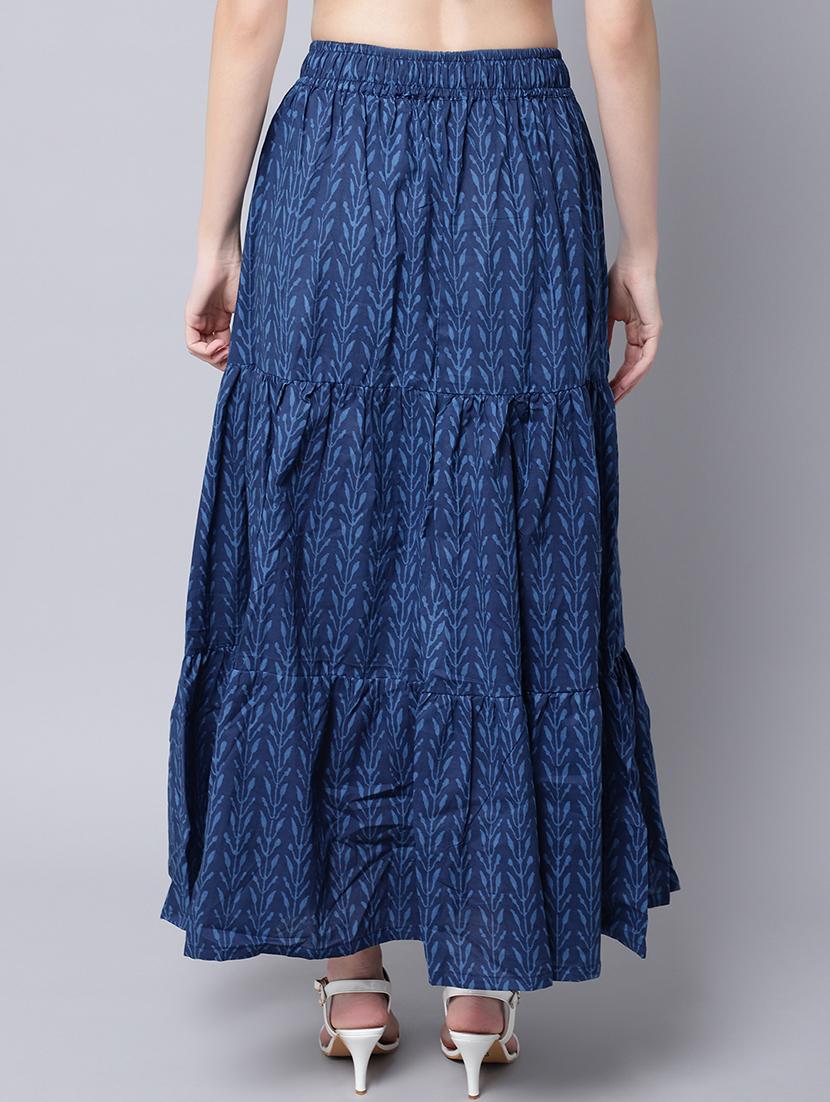 mid rise floral flared skirt - 18386221 - Standard Image - 2