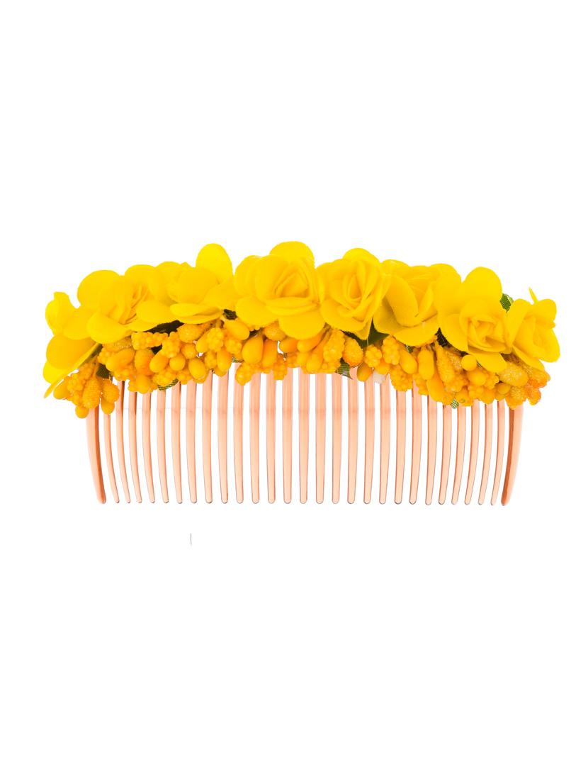 yellow floral handcrafted hair accessory - 18386343 - Standard Image - 2