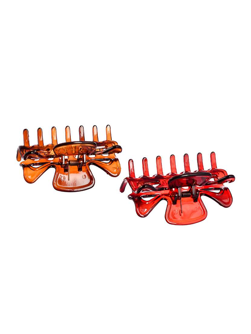 set of 2 red & brown hair claw clips - 18386489 -  Standard Image - 2