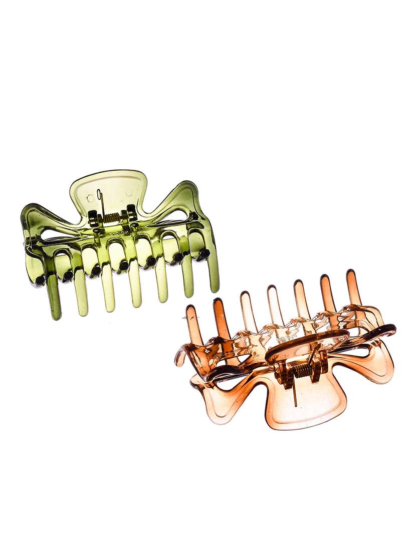 Set Of 2 Green & Brown Claw Clips - 18386491 -  Standard Image - 2