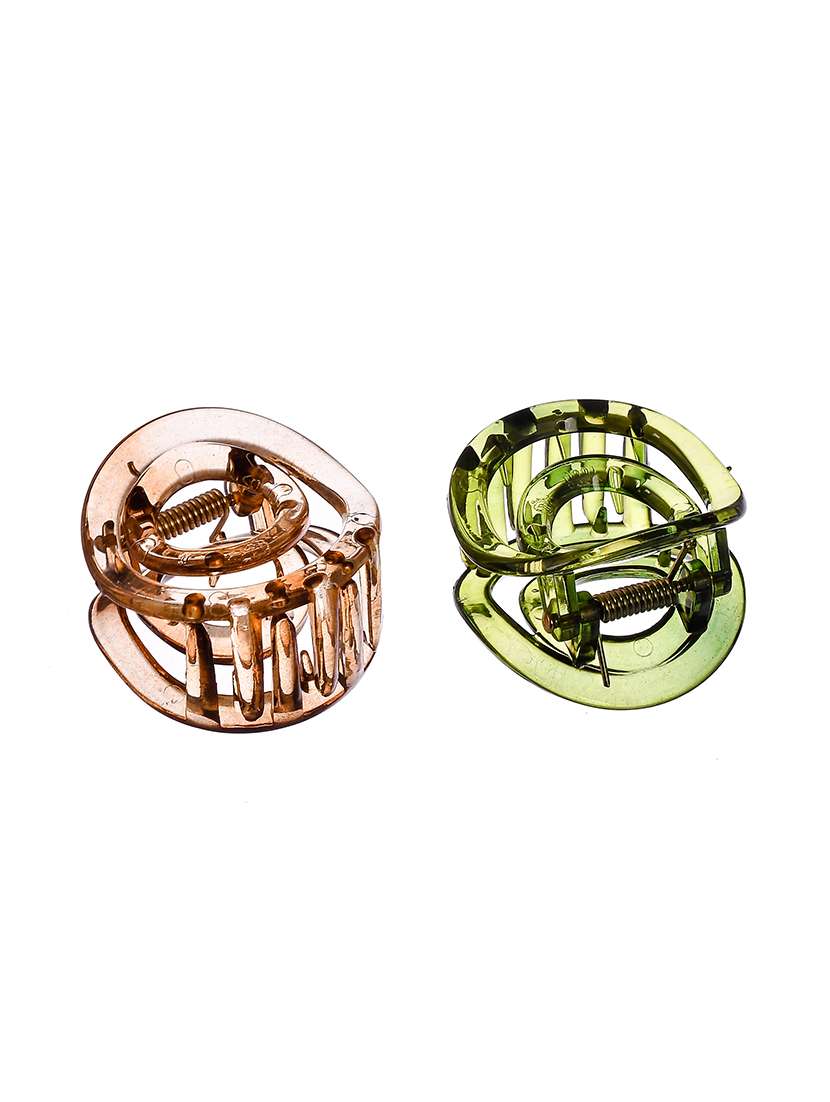 set of 2 green & brown claw clips - 18386494 -  Standard Image - 2
