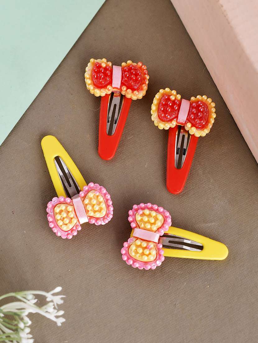 set of 4 bow hair pin